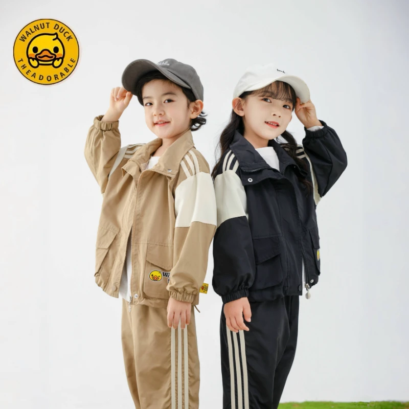 小黄鸭【工厂直发】小黄鸭秋季套装休闲中大童爆款网红运动两件套