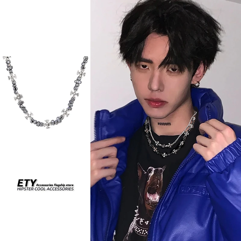 ETY 合金项链 男士美式复古痞帅暗黑嘻哈高级感小众男款男潮配饰