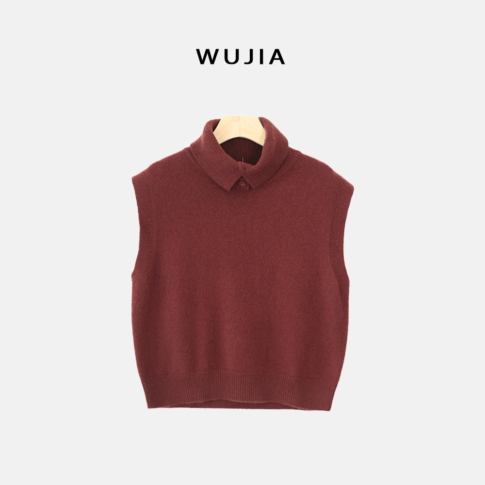 JIAJIA【现货】韩版无袖气质针织马甲毛衣背心秋冬百搭纯色上衣831