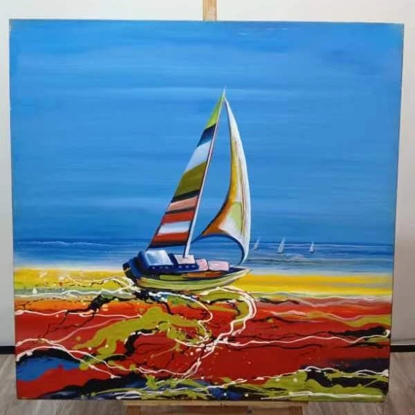 现代家居玄关客厅挂画船