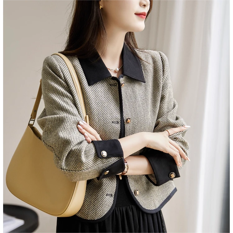 法式小香风粗花呢外套秋季新款时尚百搭气质通勤短款开衫