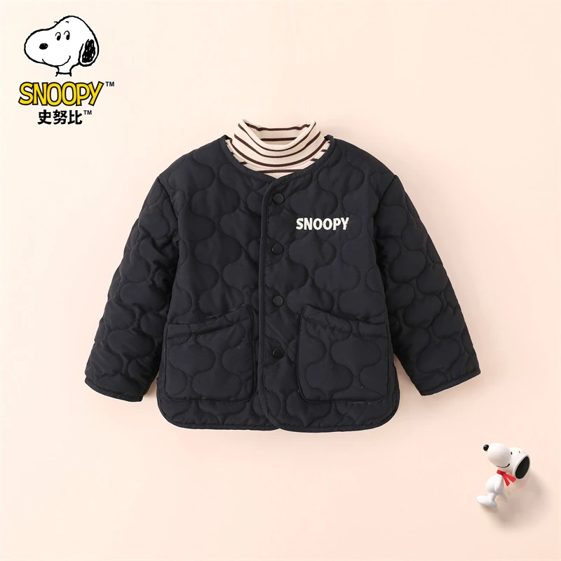 内搭＋外套史努比2024秋冬男女童装外套加厚休闲儿童宽松保暖棉服