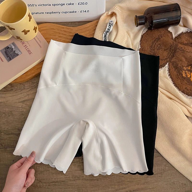 夏天薄款安全裤女士防走光打底裤高腰收腹冰丝无痕三合一短裤内裤