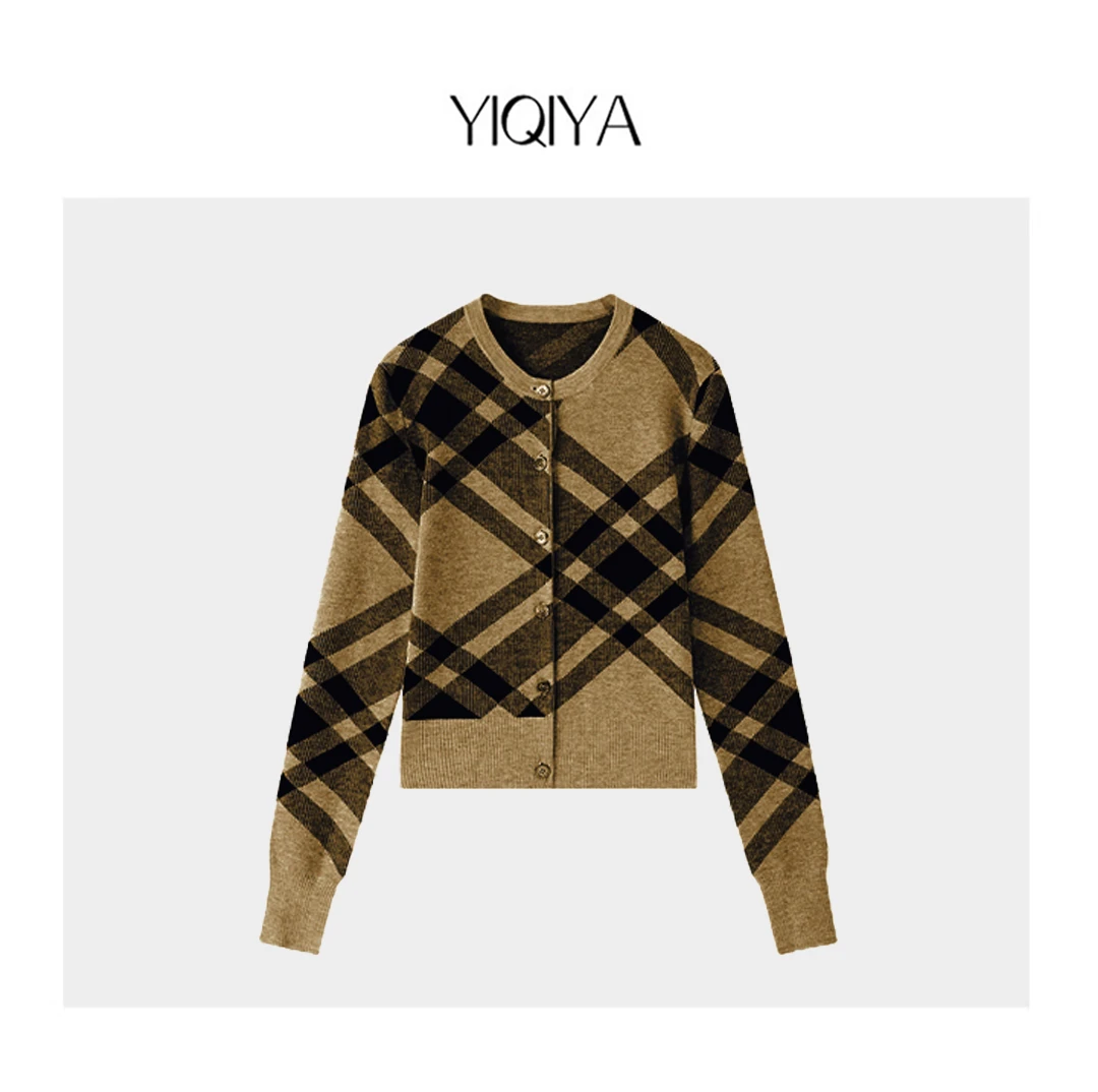 【婷婷】撞色条纹网红开衫毛针织衫时尚休闲百搭复古C199