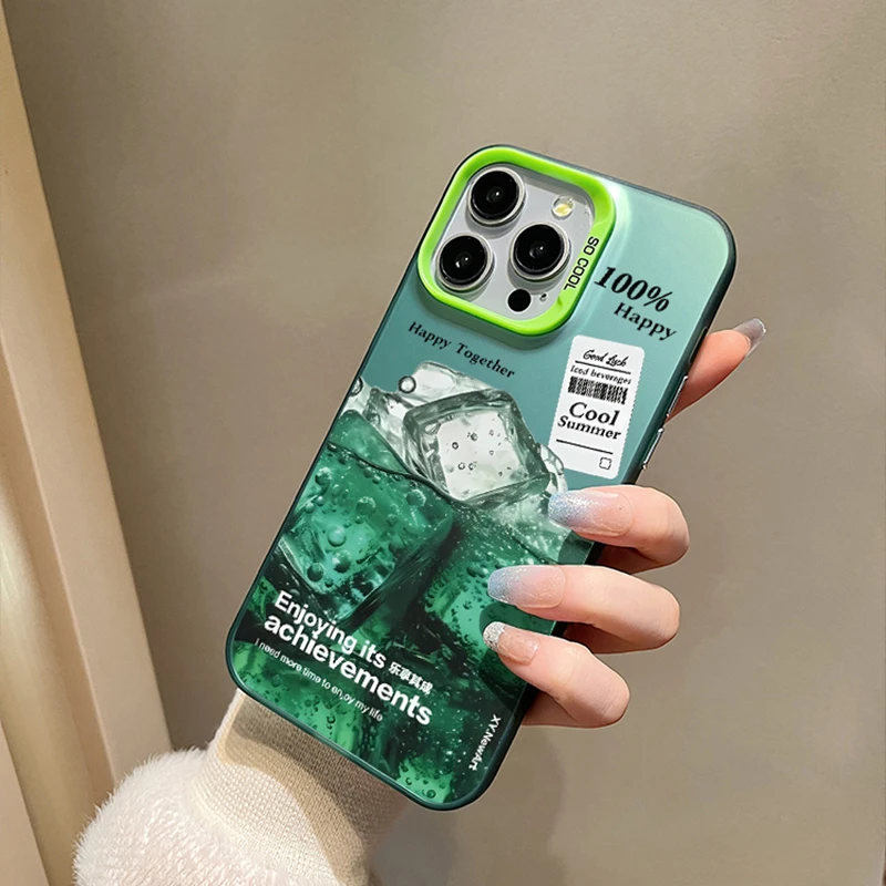 清凉冰块标签苹果iPhone15promax手机壳14/13个性12/11元气壳防摔