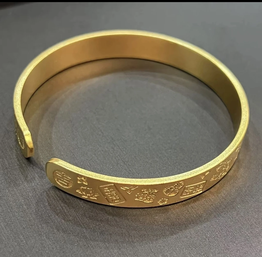 足银手镯 古法吉言手镯【铸金工艺】足银（开口）