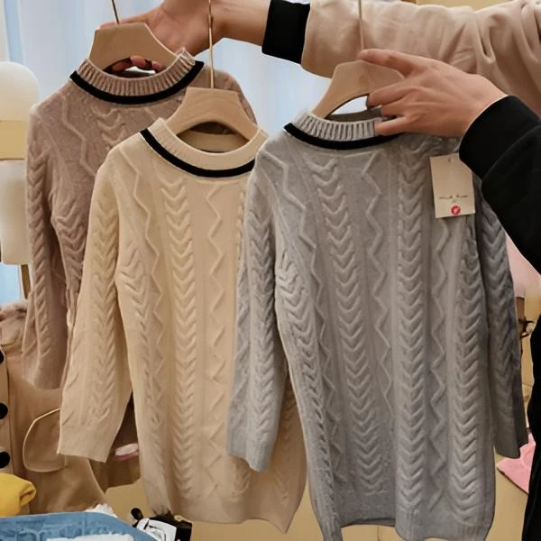 802抖3 春秋季新款女童花边立领纯色毛衣 儿童打底上衣