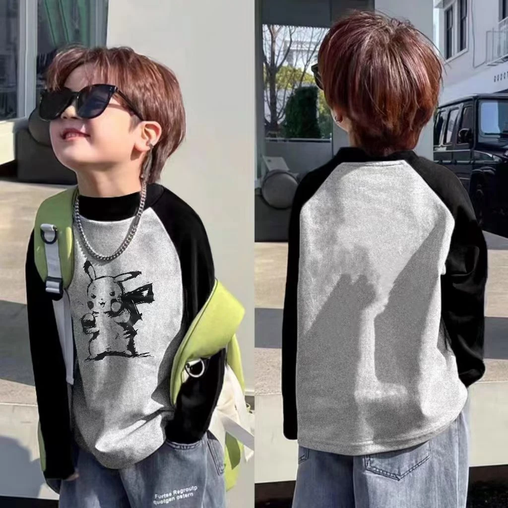 德绒发热保暖男童长袖儿童内搭中大童半高领女孩打底衫插色上衣帅