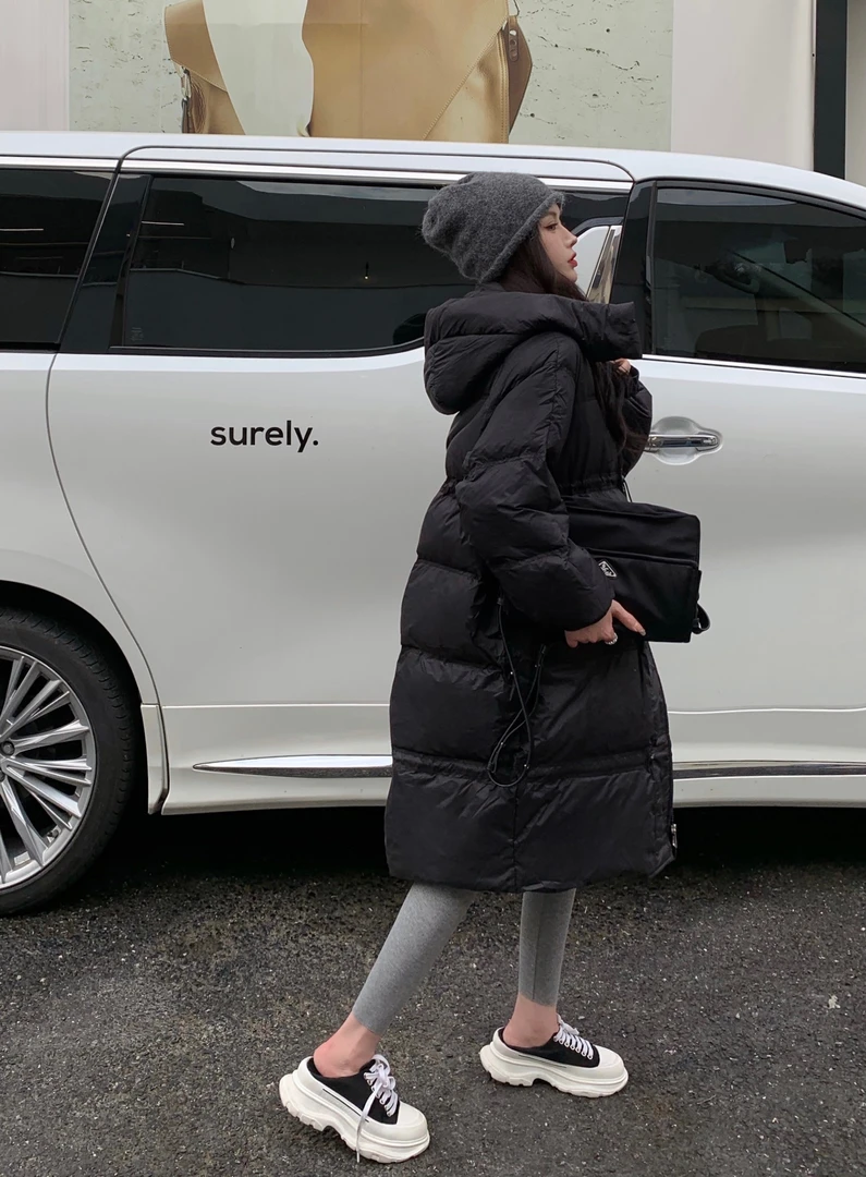 正品白鸭绒小个子改版定制羽绒服中长款女百搭冬外套显瘦设计师款