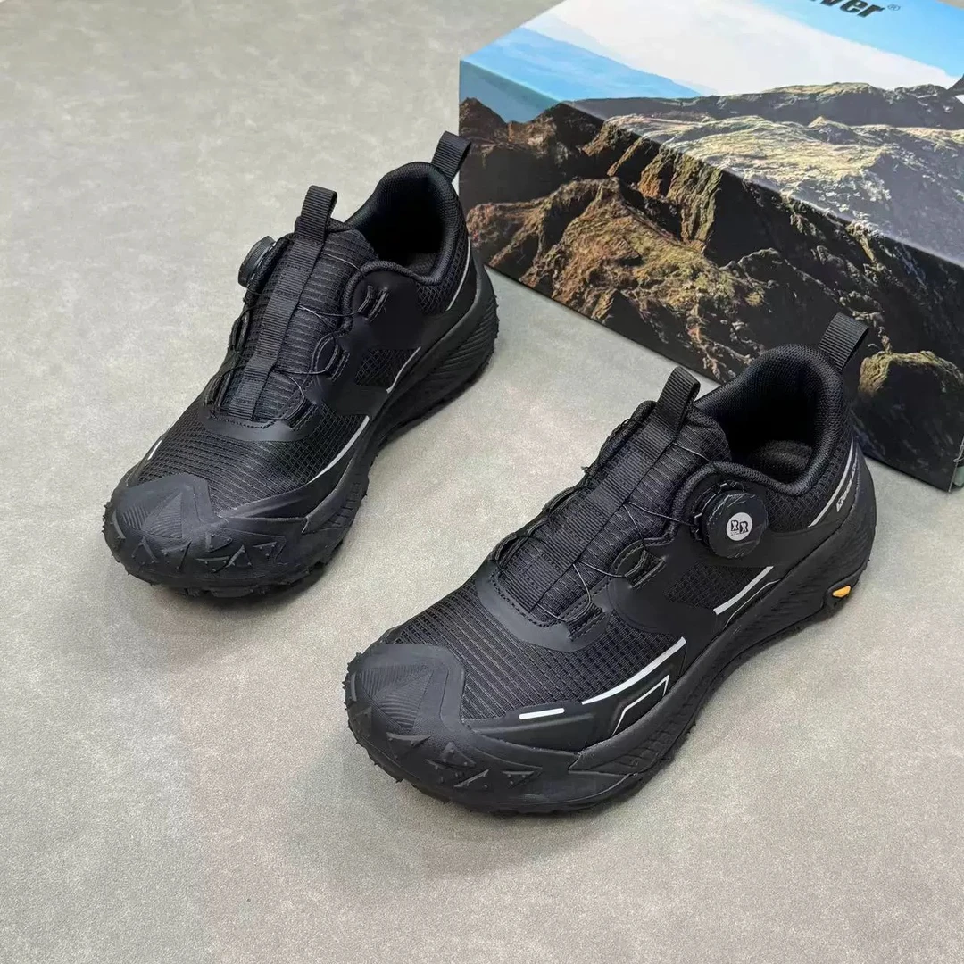 轮胎底北美高端秋冬纽扣宽楦防滑耐磨男士登山徒步鞋越野跑鞋