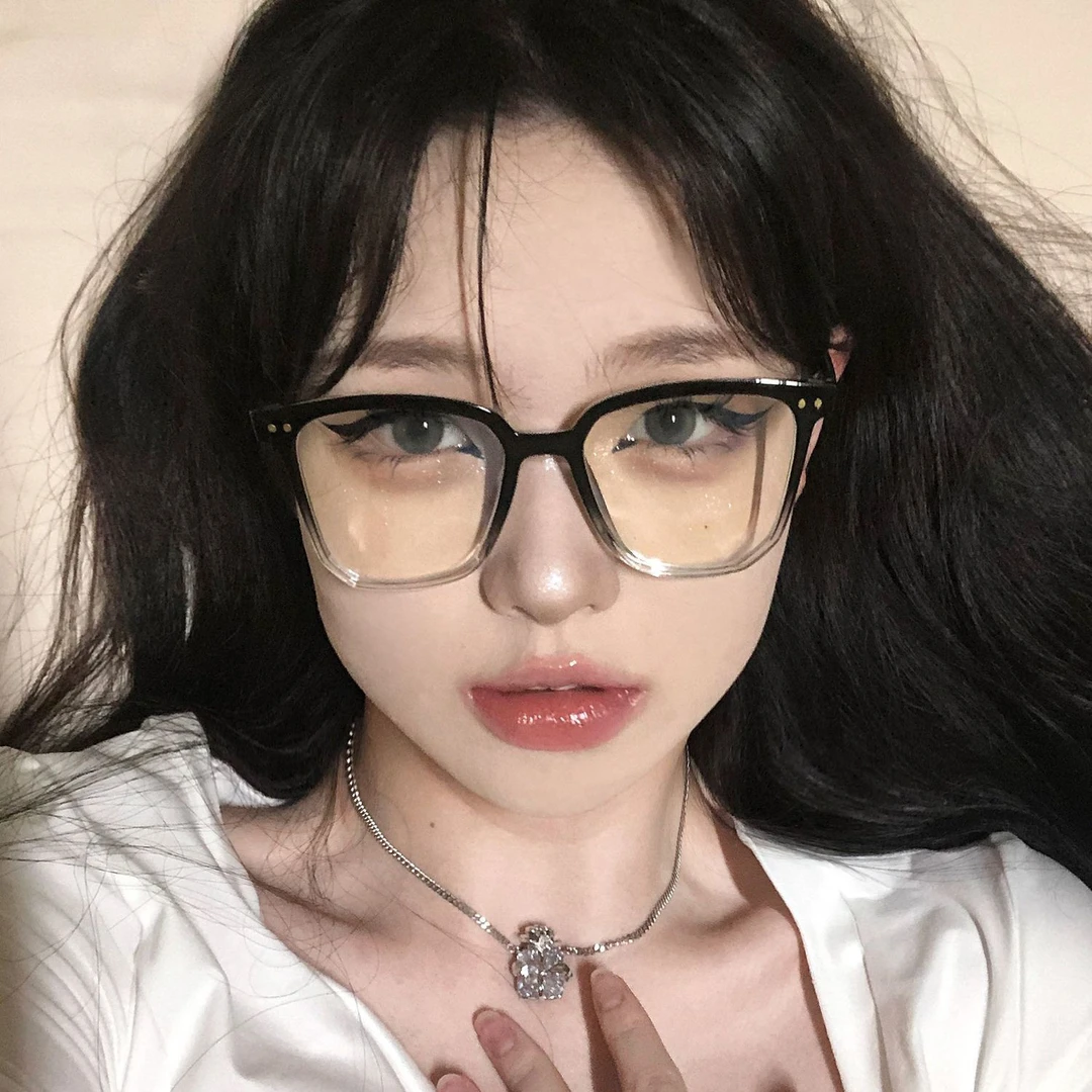 日系TR超轻黑框眼镜男大脸显瘦多边形学生可配度数防蓝光近视眼镜