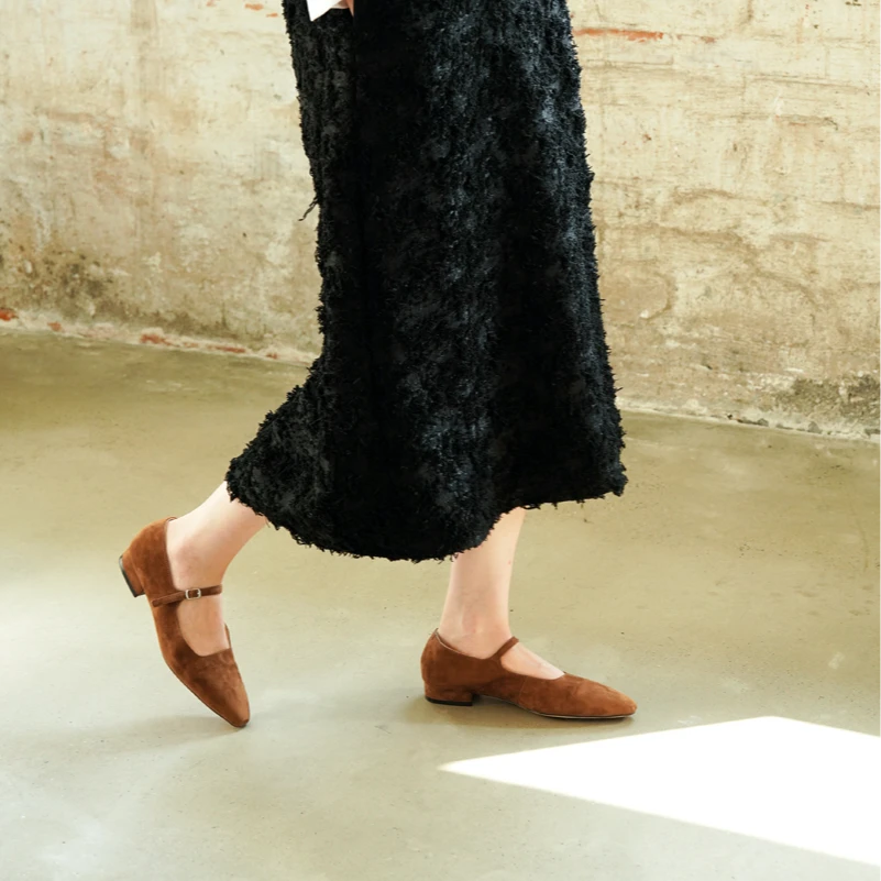 RIM RIM 2385#羊反绒玛丽珍单鞋塑形马皮鞋软底浅口优雅新中式