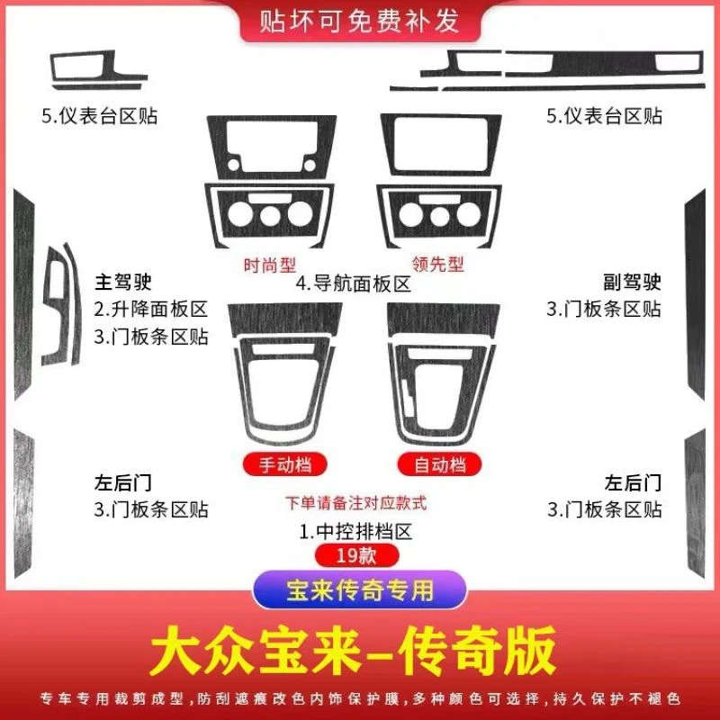 适用于19款大众传奇宝来改装内饰贴纸车内装饰用品中控台排挡贴膜