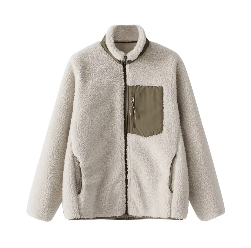 U+同步在售！男女情侣款防风仿羊羔绒内里复合摇粒绒加厚保暖外套