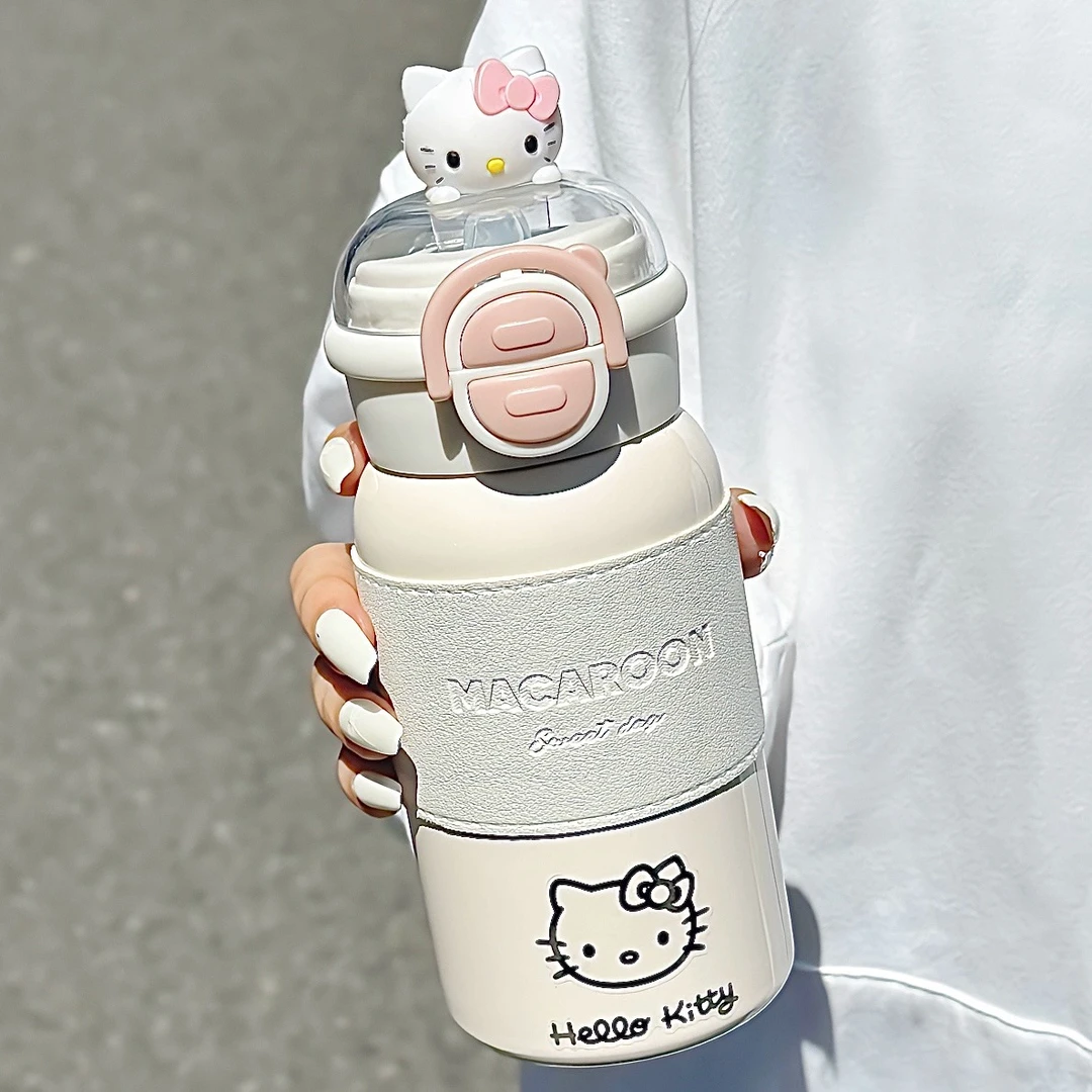 hellokitty保温杯双饮女2025新款316可爱学生便携吸管水杯子儿童