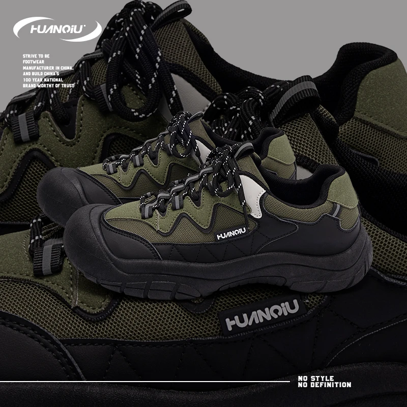 HUANQIU/环球军绿透气玛丽珍男鞋2024秋季新款高颜值潮流休闲鞋男