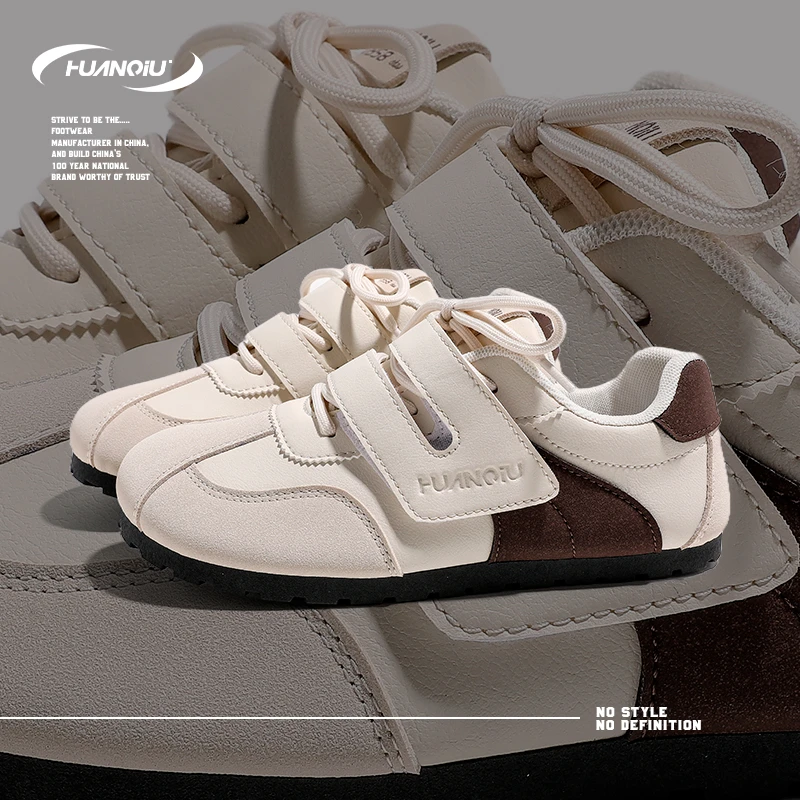 HUANQIU/环球米棕百搭轻便舒适休闲板鞋女鞋2024秋季新款校园风鞋
