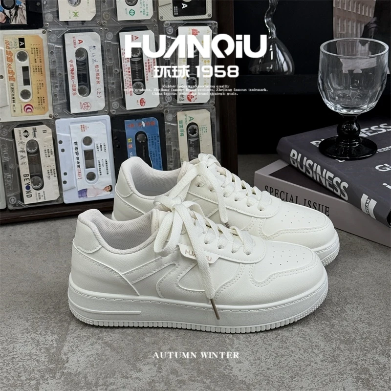 HUANQIU/环球百搭休闲厚底简约休闲板鞋女鞋2024新款增高运动鞋女