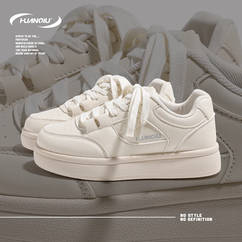 HUANQIU/环球厚底舒适百搭休闲女鞋2024新款百搭轻便校园风休闲鞋