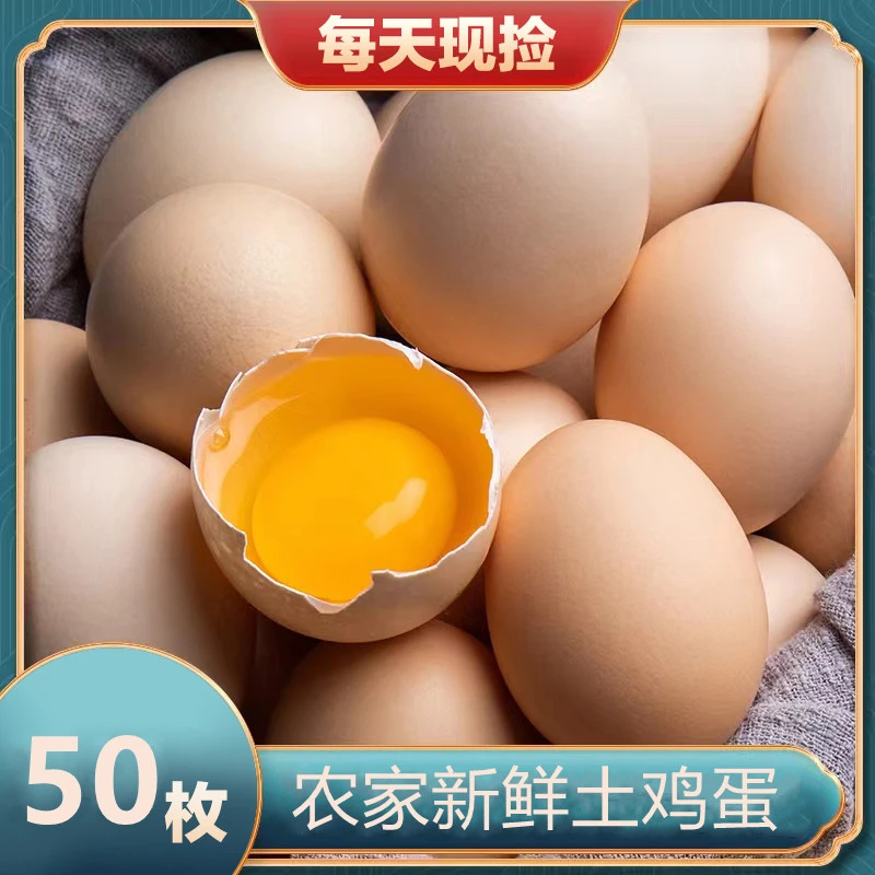 农家放养新鲜粉壳土鸡蛋 50枚/2000g