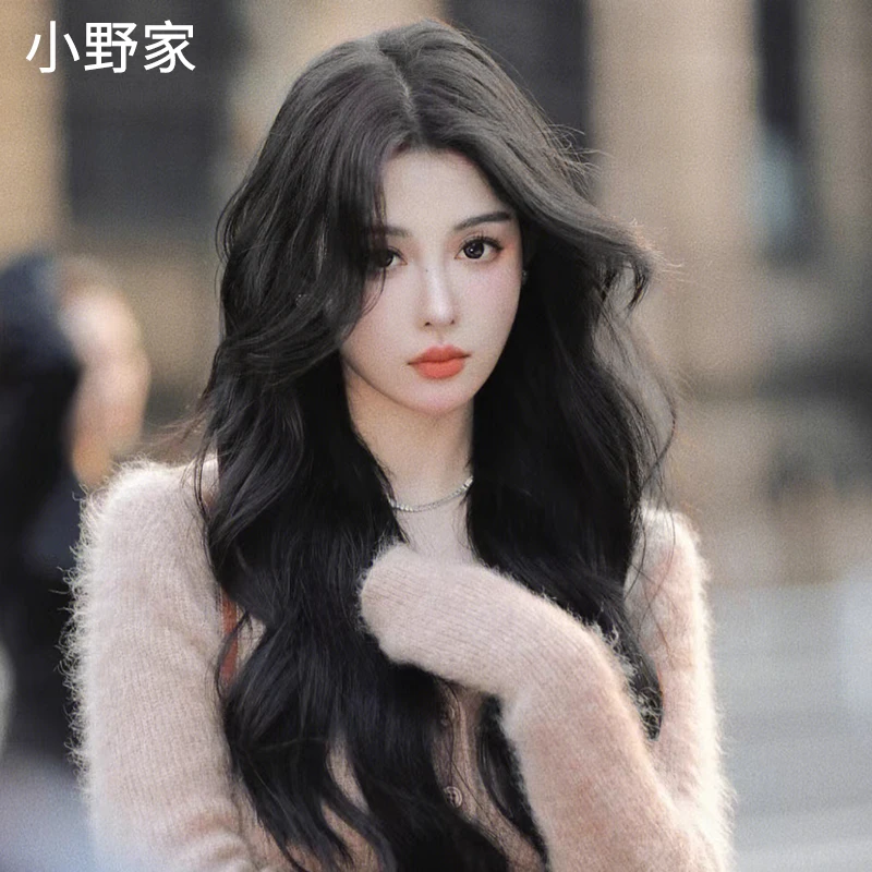 【递针】小野家假发女长发八字刘海蕾丝长卷发蓬松大波浪全头套