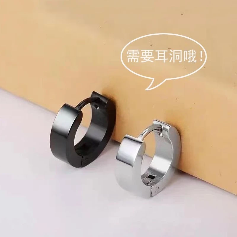 铁合金珐琅耳饰 韩版男女耳钉冷淡风高级男士时尚个性钛钢耳扣霸