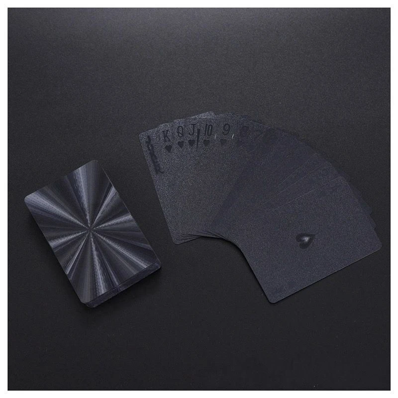 黑色金色磨砂扑克牌塑料防水玫瑰金扑克创意可水洗纸牌斗地主德州