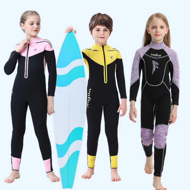 儿童保暖潜水服3mm加厚男女童长袖抗寒连体泳衣冬季游泳冲浪浮潜