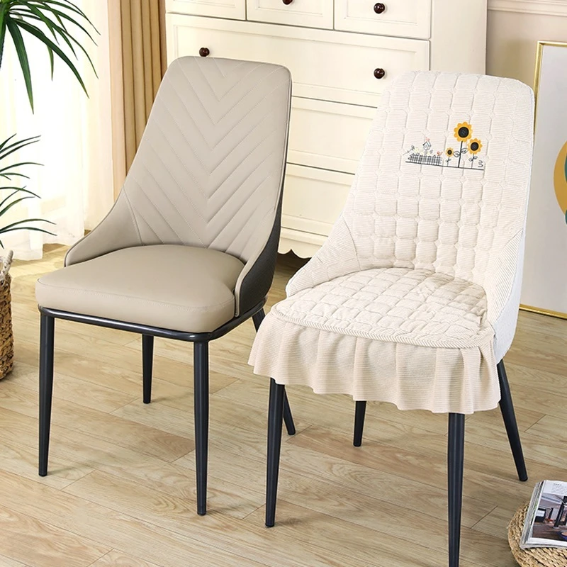 轻奢现代简约座椅套连体一体弧形不规则 防尘餐椅套坐垫防滑全包