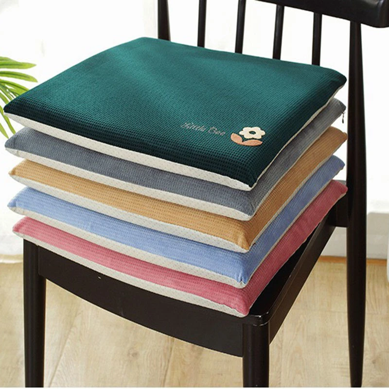 加厚椅子坐垫餐厅茶椅秋冬海绵 防滑屁垫毛绒餐椅垫套学生凳子垫
