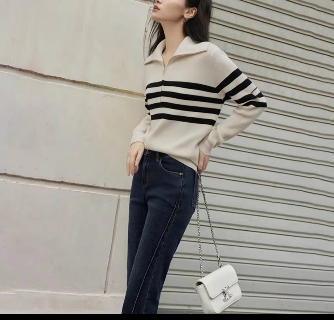 迪～秋冬双头拉链针织开衫