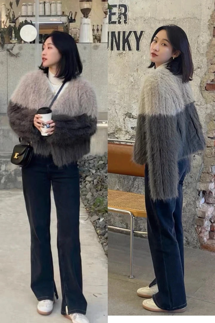 Sp～「常规身高153-164薯条裤」四季百搭经典弹力裤脚开衩直筒牛仔裤