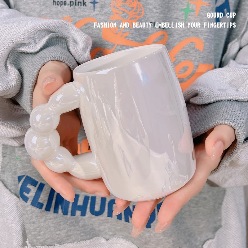 网红美甲拍照道具ins马克杯笔筒极光葫芦杯桌面整理收纳工具新款