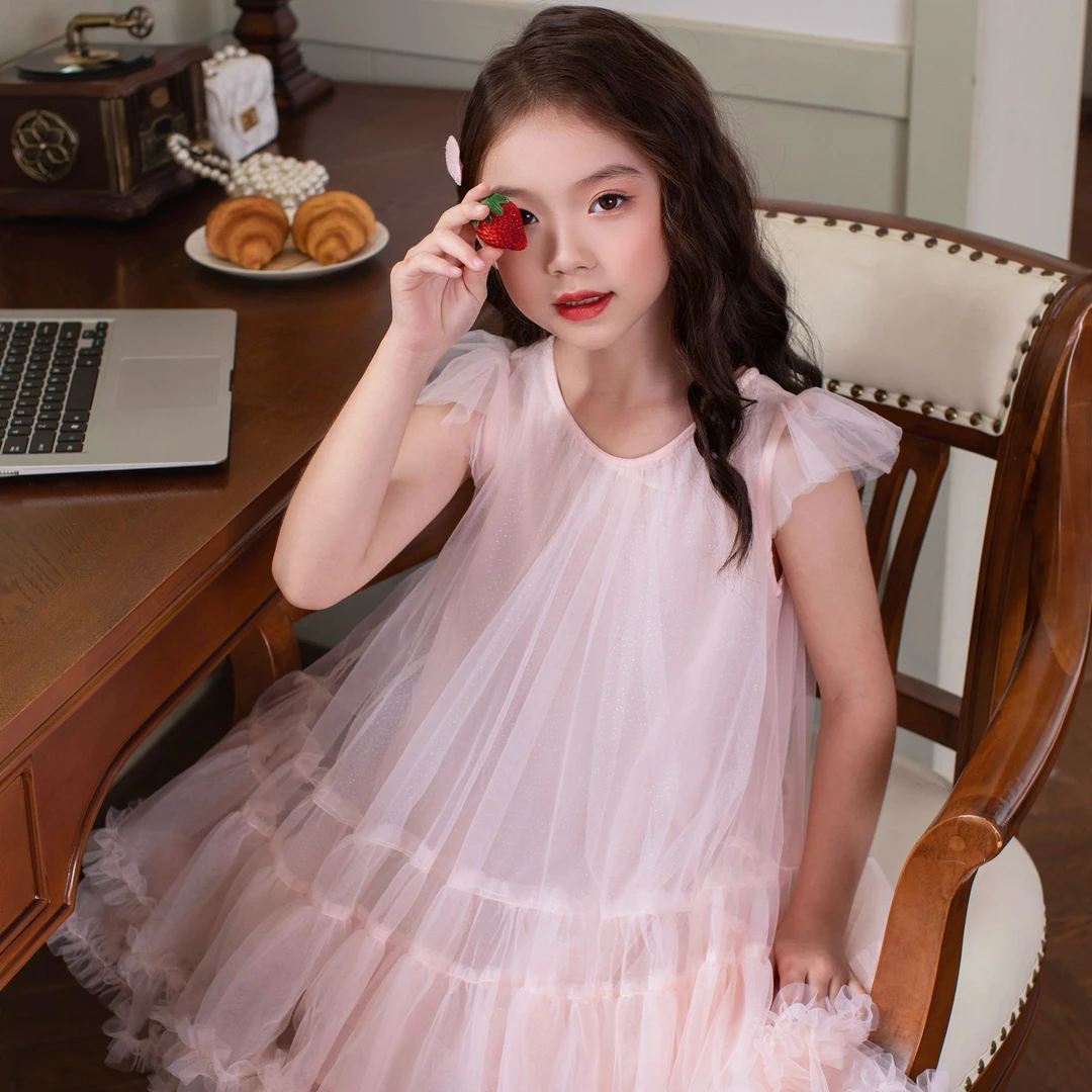 【童装】186566儿童宝宝夏季女童夏装女童公主连衣裙夏款蕾丝大童