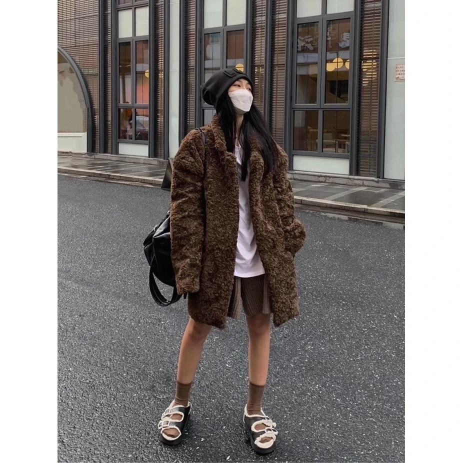 外套女2023冬季新款炸街时尚今年流行宽松加厚高档款中长款大衣女