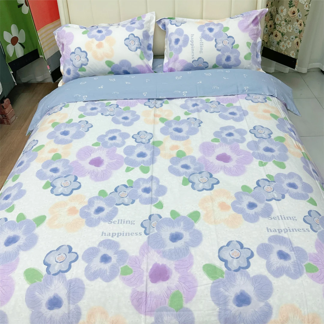 100棉标准四件套2米*2.3米新款100棉斜纹柔软亲肤透气【浪漫嫣子】