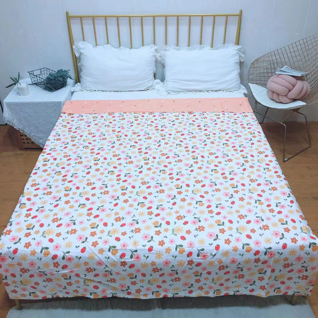100棉单人被套 1.5米*2.1米 新款100棉柔软亲肤透气【小花花】