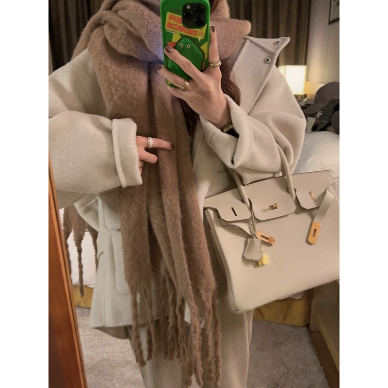 YUKISS直播围巾毛绒感加厚加长仿羊绒面料（毛绒感围巾A2601）