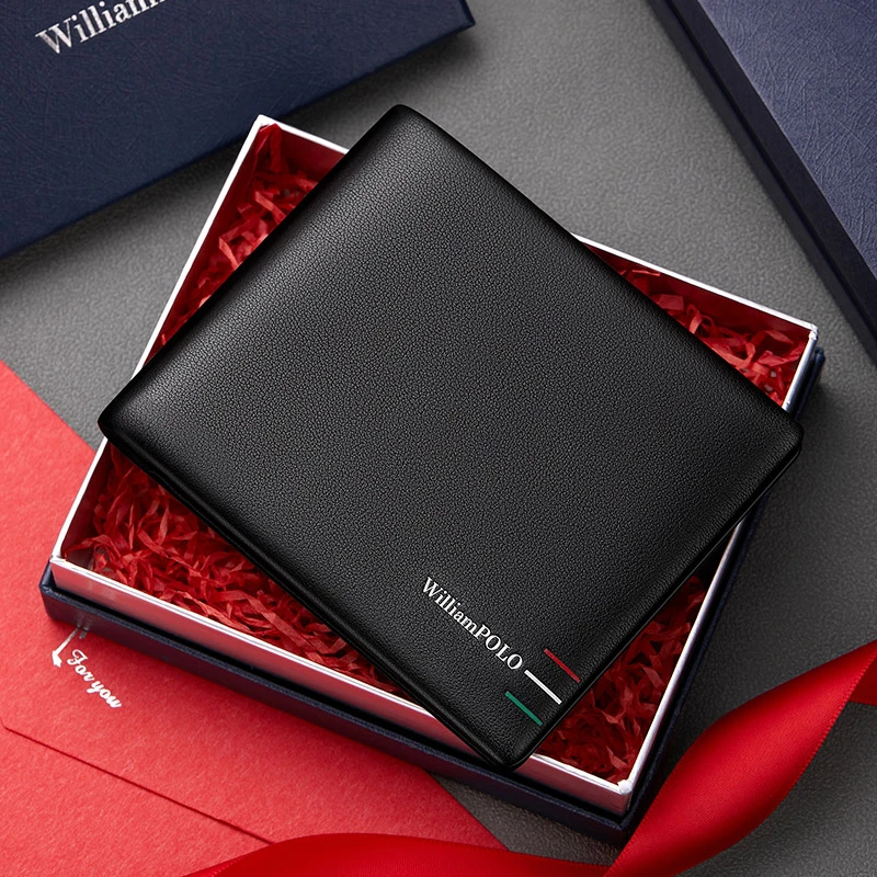 英皇保罗男士钱包简约大方真皮短款长款高档商务薄款多功能钱夹