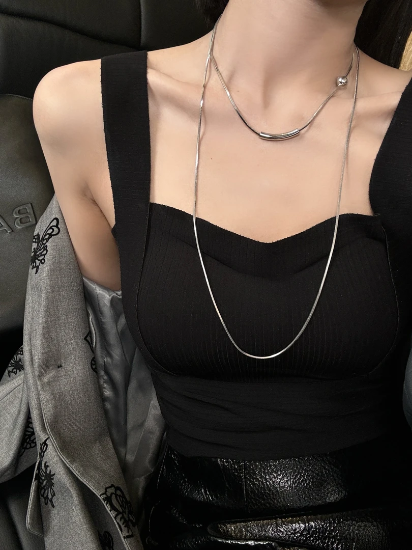 铜合金项链 邓蕾婷【时髦精】百搭休闲小众长款时尚项链