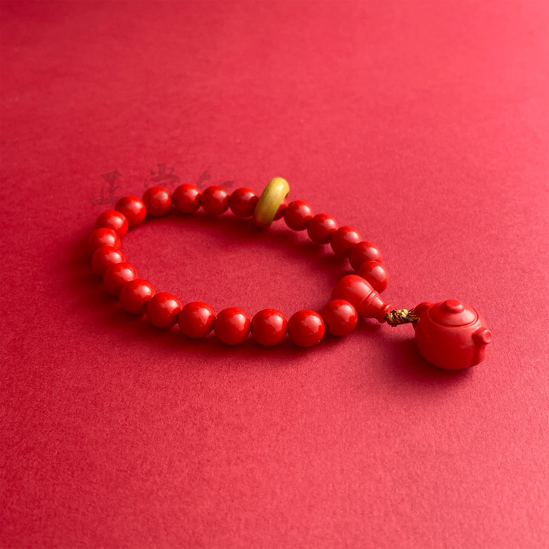 天然辰砂朱砂手串把把壶天然原石高含量本命年红砂男女红色手链