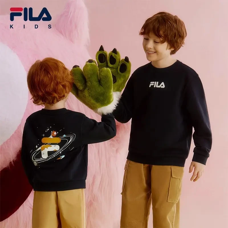 FILAKIDS【儿童】新款秋季男女童印花圆领小怪兽卫衣K11B431214