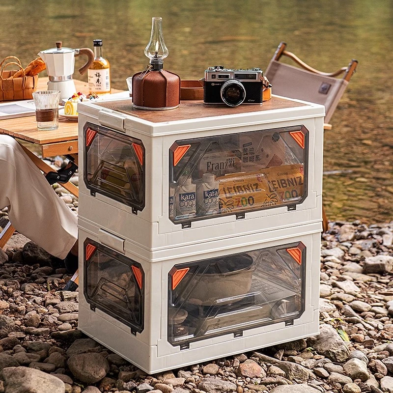 露营折叠箱野餐桌户外收纳箱桌子两用多功能车载大容量便携午餐盒