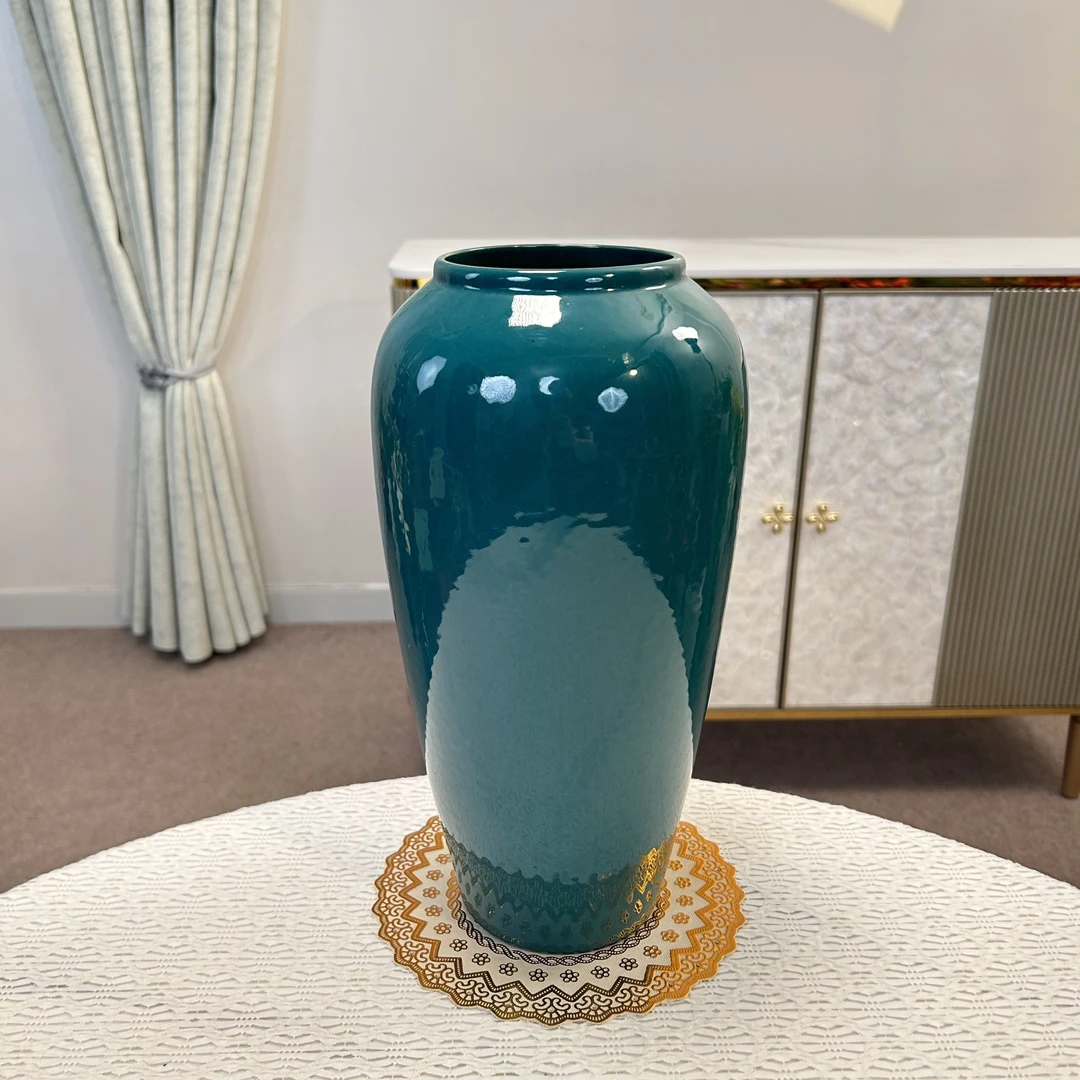 景德镇陶瓷花瓶摆件客厅插花新中式玄关装饰水培花器复古陶罐花盆