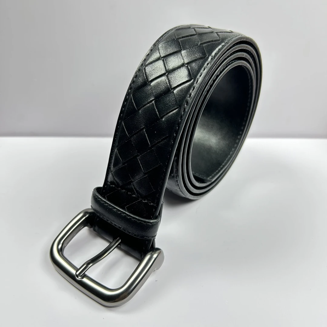 男士针扣腰带真皮皮带时尚休闲百搭黑色经典商务编织潮流高档