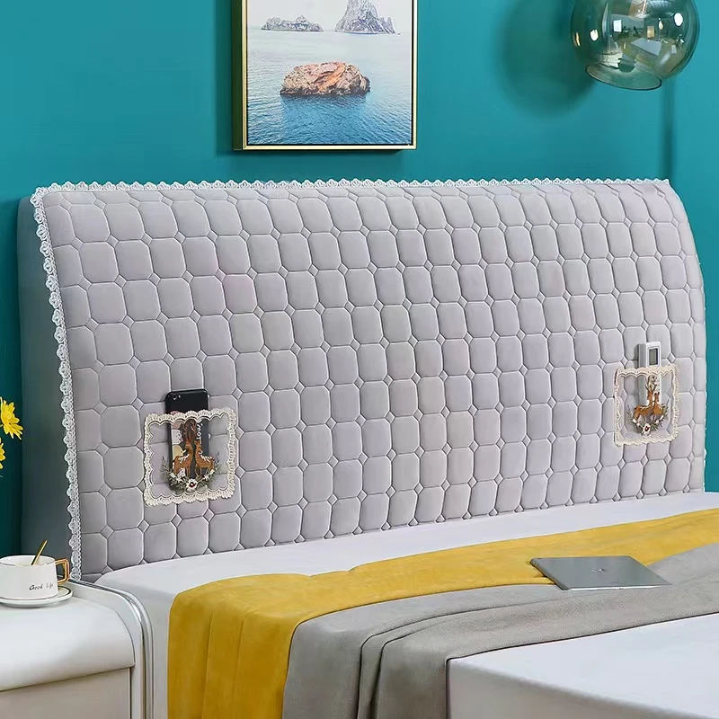 加厚床头罩套靠背软包全包简约现代新款夹棉防撞皮木床头保护套罩