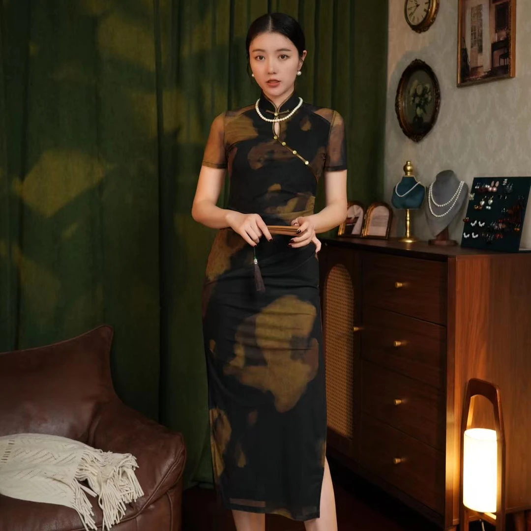 【夏莎】夏季显白显瘦气质修身韵味日常中国风旗袍120CM