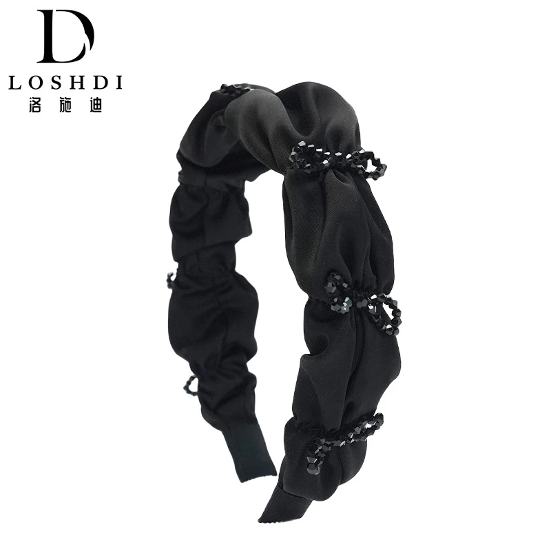 LOSHDI高配版【忘心】发箍秋冬时尚百搭黑色宽边头饰网红高颅顶发饰