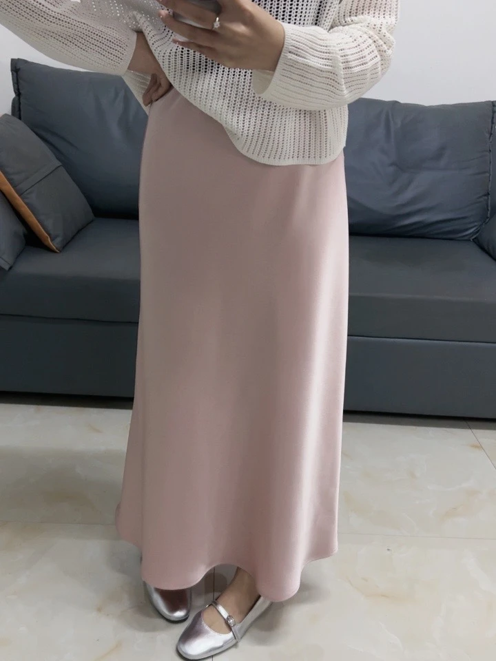 A字鱼尾半身裙显瘦百搭粉色2024夏季爆款显瘦半身裙子中长款时尚