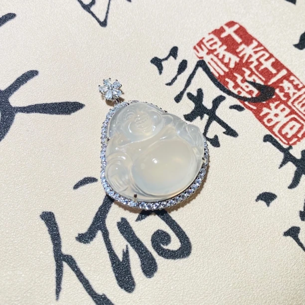 吊坠925银 福妙轩 | 沁语佛公不含链|925银镶雕刻挂坠大佛公精美